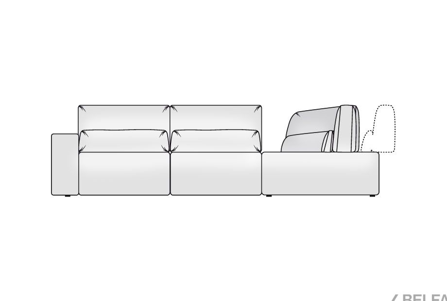 "Бакстер" диван угловой с оттоманкой 4