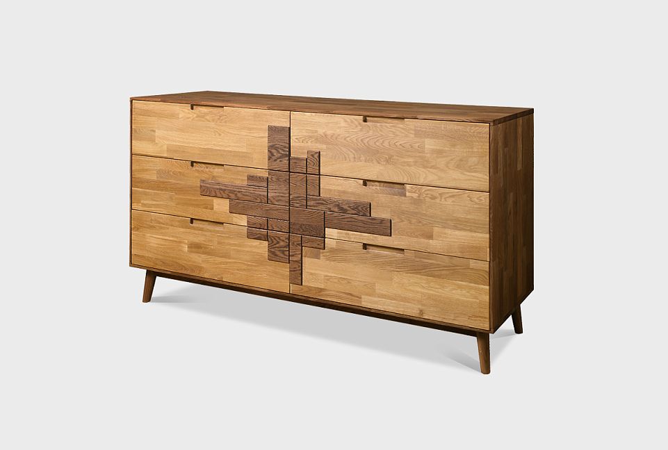 Комод "Ирвинг Дизайн" 4; 6 ящиков; графит, бейц-масло