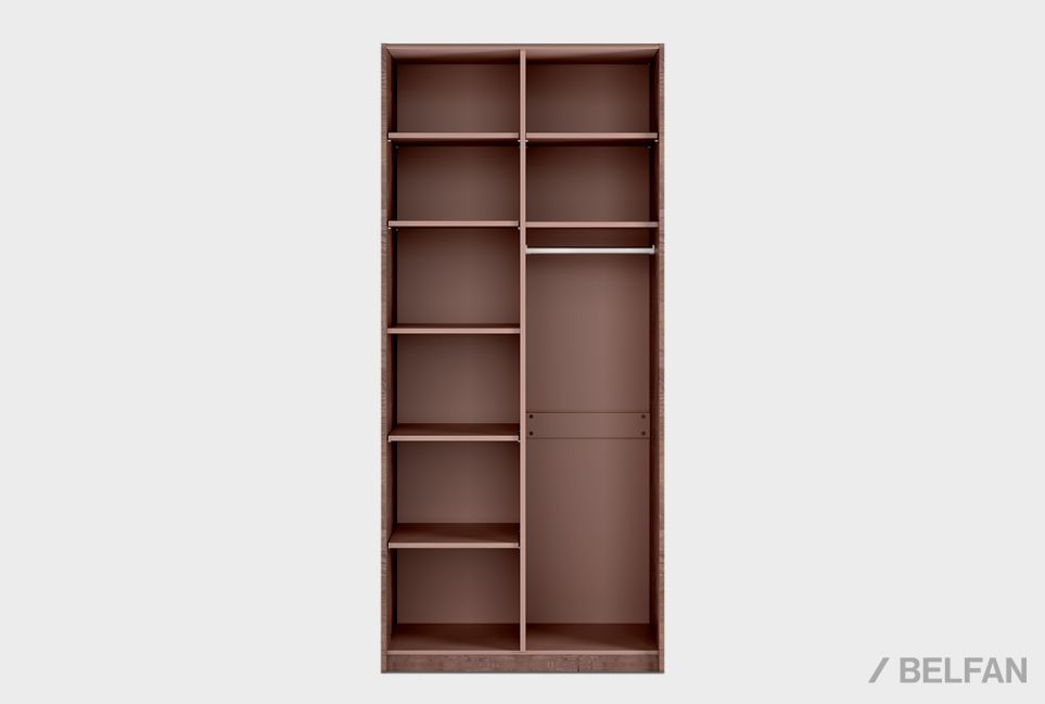 Шкаф для одежды 2-х дверный "Меридиан" (комбинированный) шпон дуба, МДФ 3