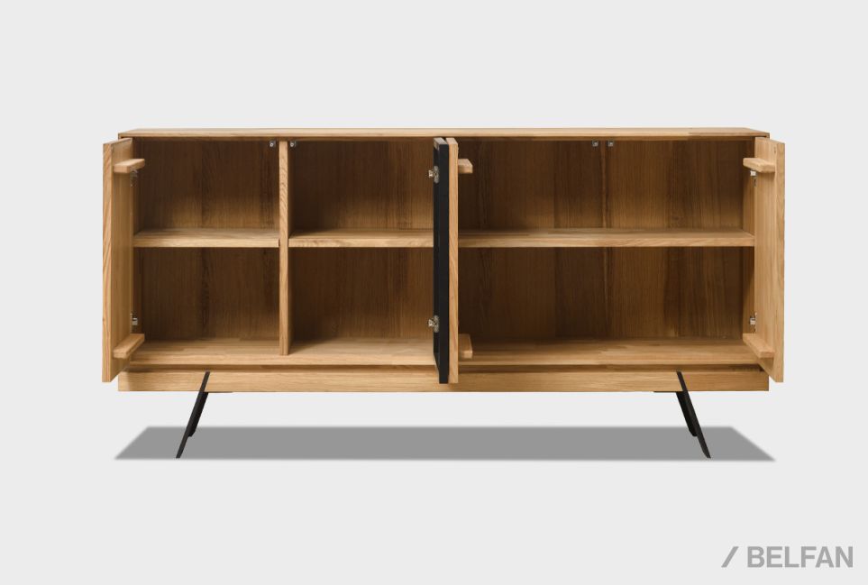 Тумба "Этна" массив дуба, металл 3