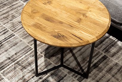 Стол журнальный "Арт" круглый 50; *КМ-009.255; бейц-масло, чёрный металл