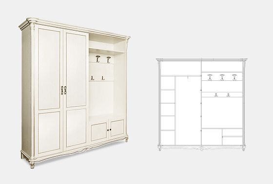 Шкаф комбинированный "Алези 2" массив и шпон дуба 3