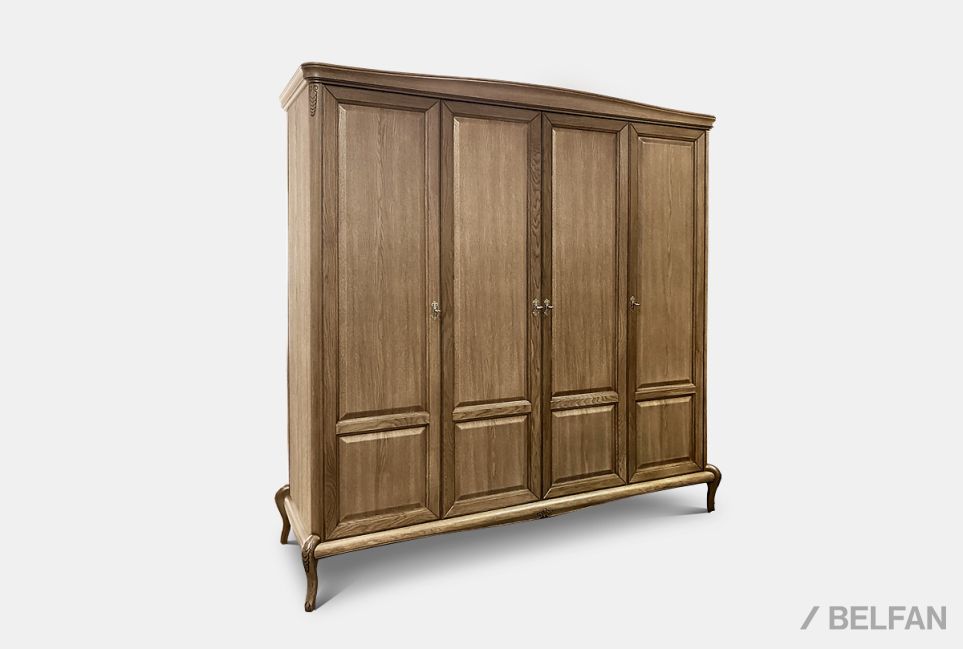 Шкаф для одежды "Флерон" 4-х дв. массив и шпон дуба 1