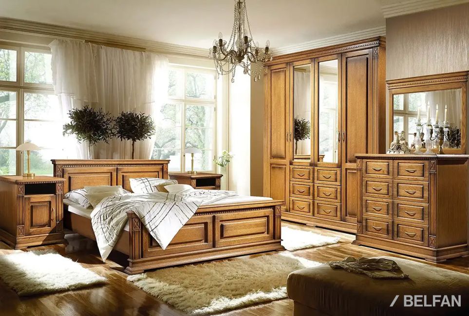 Кровать "Верди Люкс" (высокое изножье) массив и шпон дуба 3