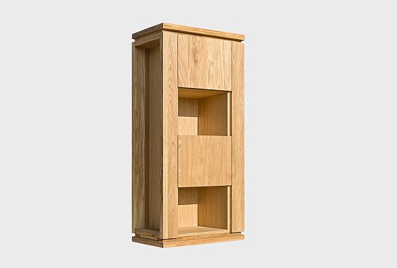Шкаф настенный вертикальный "Берген" (левый) массив и шпон дуба 6
