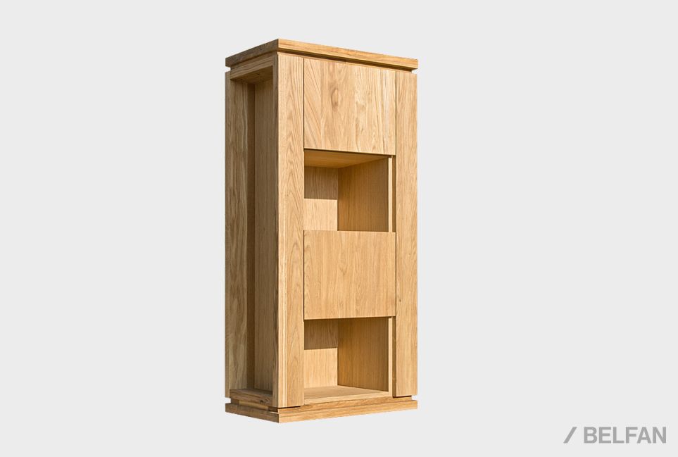 Шкаф настенный вертикальный "Берген" (левый) массив и шпон дуба 5