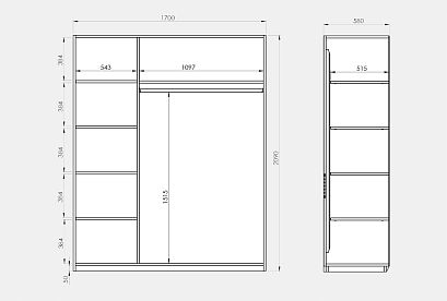 Шкаф для одежды 3-х дверный "Уоллстрит"; *А-012.22; к-бейц-масло, ф-бейц-масло, вст-белый