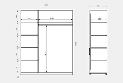 Шкаф для одежды 3-х дверный "Уоллстрит"