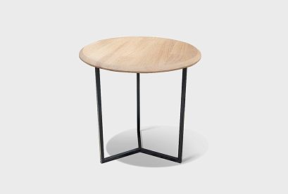 Стол журнальный "Арт" круглый 40; *КМ-009.254; белёный дуб, чёрный металл