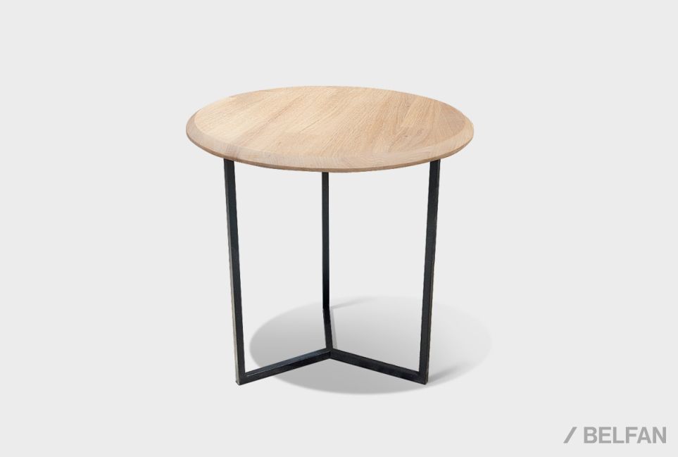 Стол журнальный "Арт" круглый 40 массив дуба, металл 1