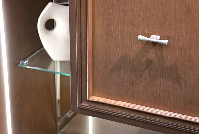 Тумба высокая "Сакраменто" (стекло); *А-016.84; трюфель