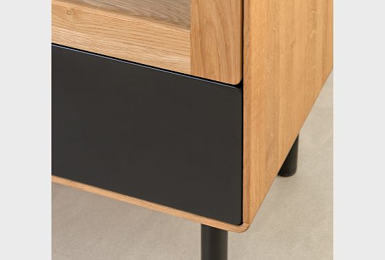 Витрина 1-но дверная "Норман" (правая) массив дуба, МДФ, металл 9