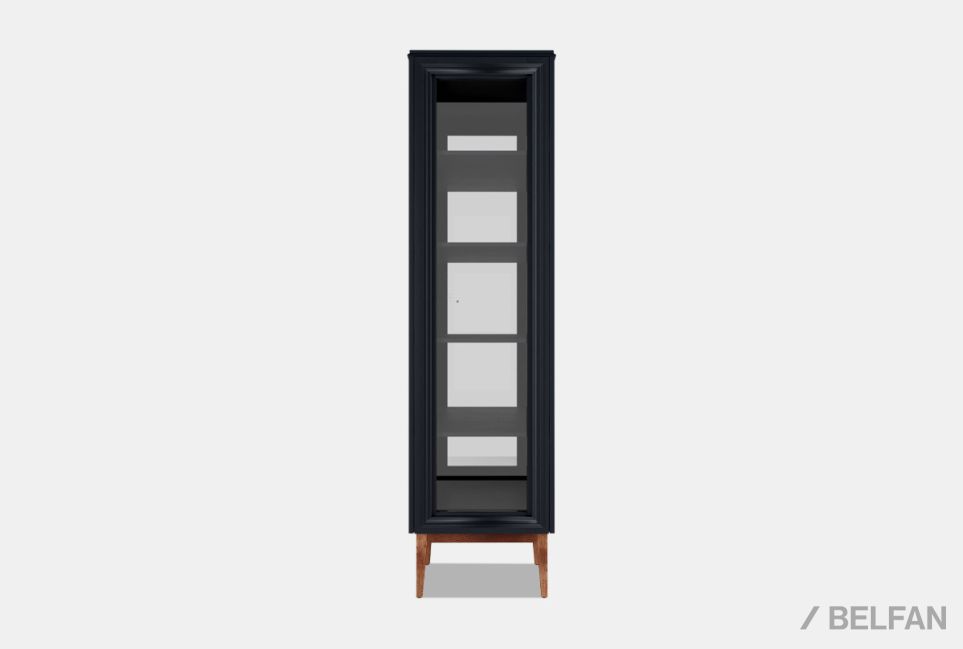 Витрина 1-но дв. "Сакраменто" (правая) массив и шпон дуба, МДФ 3