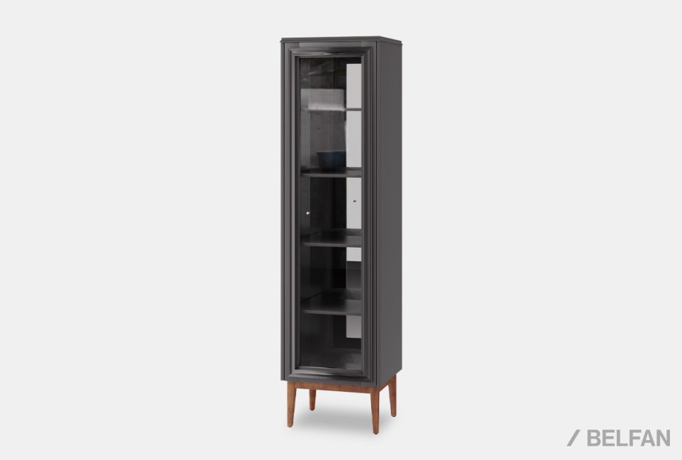 Витрина 1-но дв. "Сакраменто" (правая) массив и шпон дуба, МДФ 1