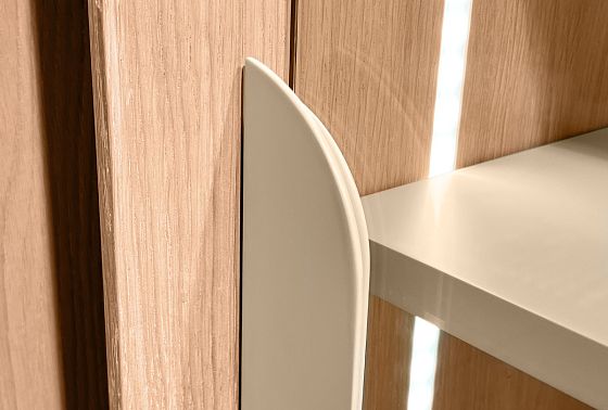 Витрина 1-но дверная «Авеню» (правая) шпон дуба, МДФ, металл 14