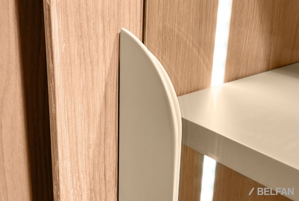 Витрина 1-но дверная «Авеню» (правая) шпон дуба, МДФ, металл 4