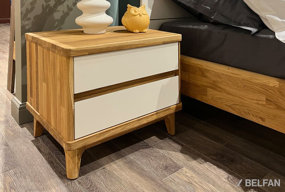 Тумба прикроватная "Уоллстрит" массив дуба, МДФ 13