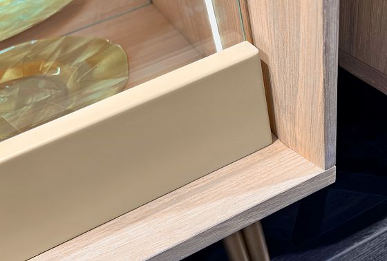 Витрина 1-но дверная «Авеню» (левая) шпон дуба, МДФ, металл 13