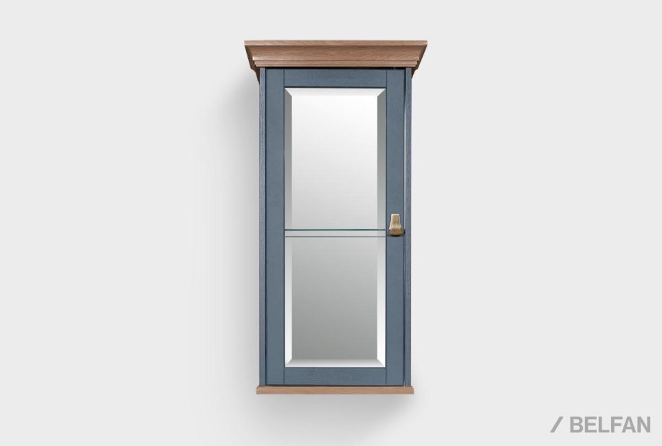 Шкаф настенный "Стюарт" стекло (левый) массив и шпон дуба 5