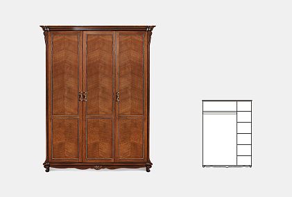 Шкаф 3-х дв. "Алези" (без зеркала)