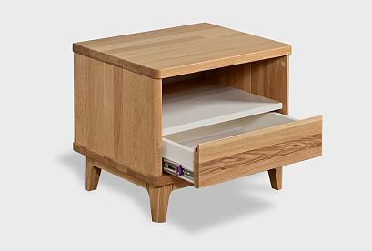 Тумба прикроватная "Уоллстрит" (с нишей); *А-012.07; к-бейц-масло, ф-бейц-масло, п-белый