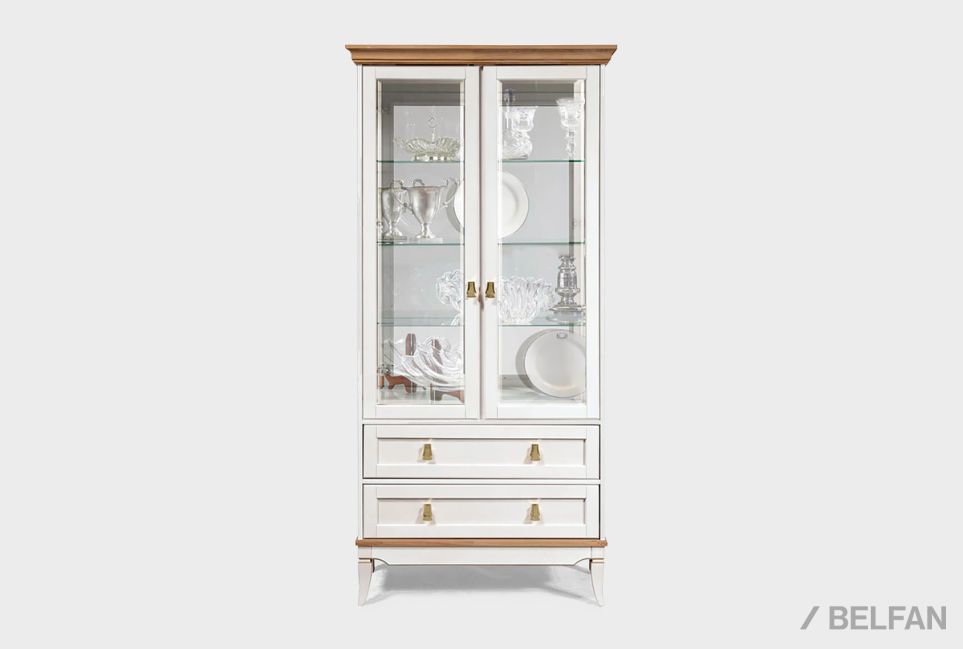 Витрина 2-х дверная "Стюарт" массив и шпон дуба 2