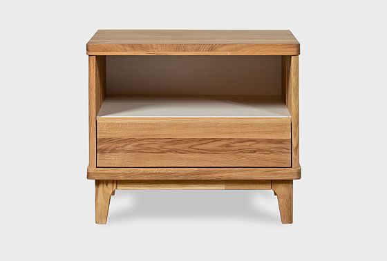 Тумба прикроватная "Уоллстрит" (с нишей) массив дуба, МДФ 7