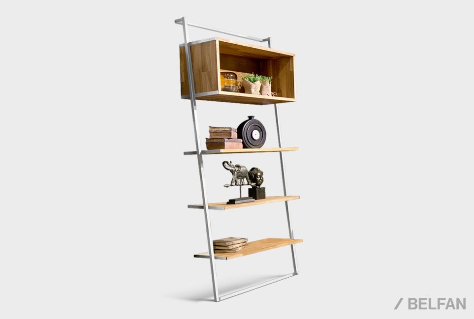 Стеллаж "Арт" 445 массив дуба, металл 1