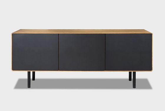 Тумба под ТВ высокая "Норман" 3 массив дуба, МДФ, металл 5