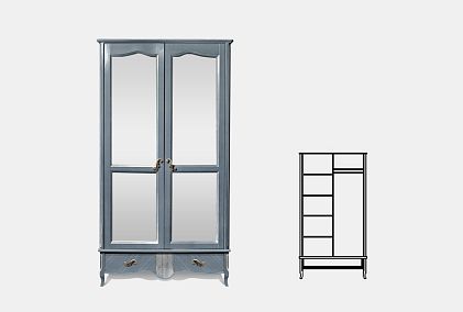 Шкаф для одежды "Катрин" фигурный 2-х дв. с зеркалами