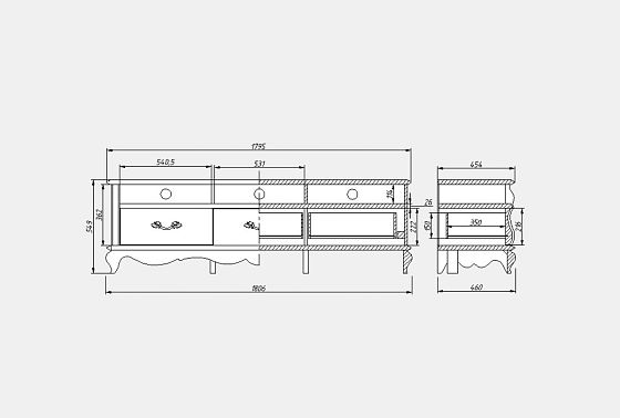 Тумба под ТВ "Тэфи" массив и шпон дуба 5