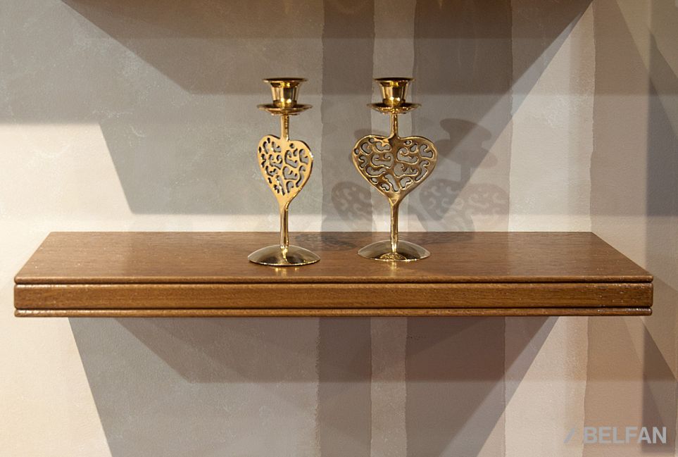 Полка навесная "Тэфи" массив и шпон дуба 3