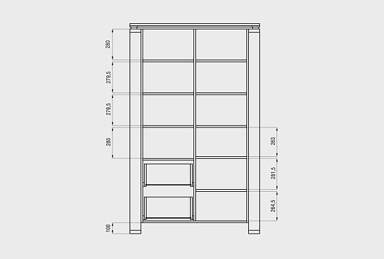 Шкаф комбинированный "Берген" В-224 массив и шпон дуба 5