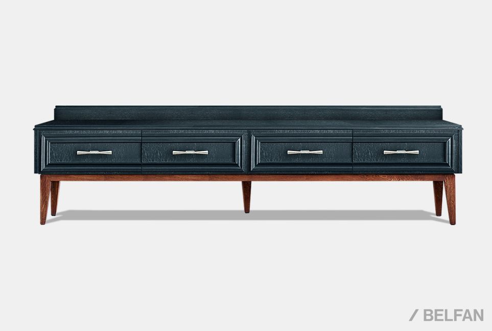 Тумба под ТВ "Сакраменто" 4 массив и шпон дуба, МДФ 2