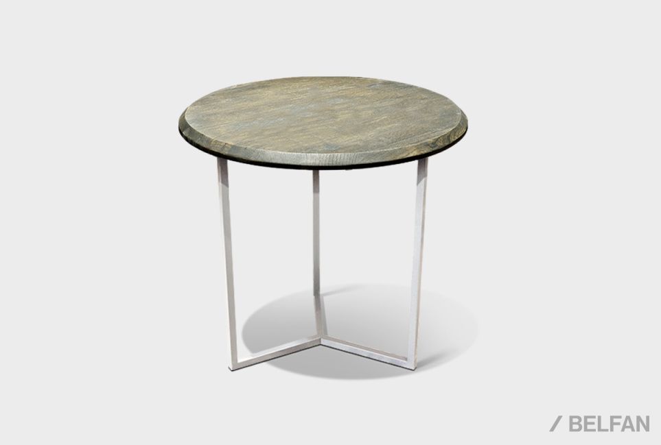 Стол журнальный "Арт" круглый 40 массив дуба, металл 1