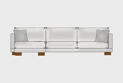 "Леформ" диван 3-х местный с пуфом