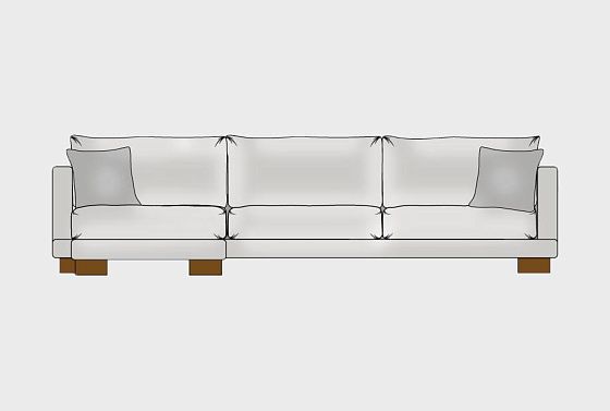 "Леформ" диван 3-х местный с пуфом  10