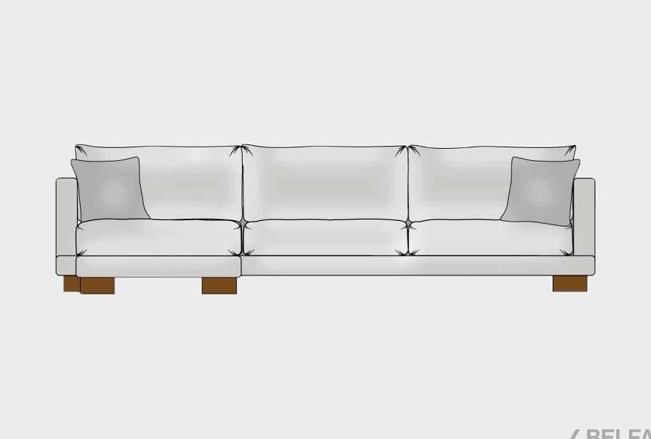 "Леформ" диван 3-х местный с пуфом 4