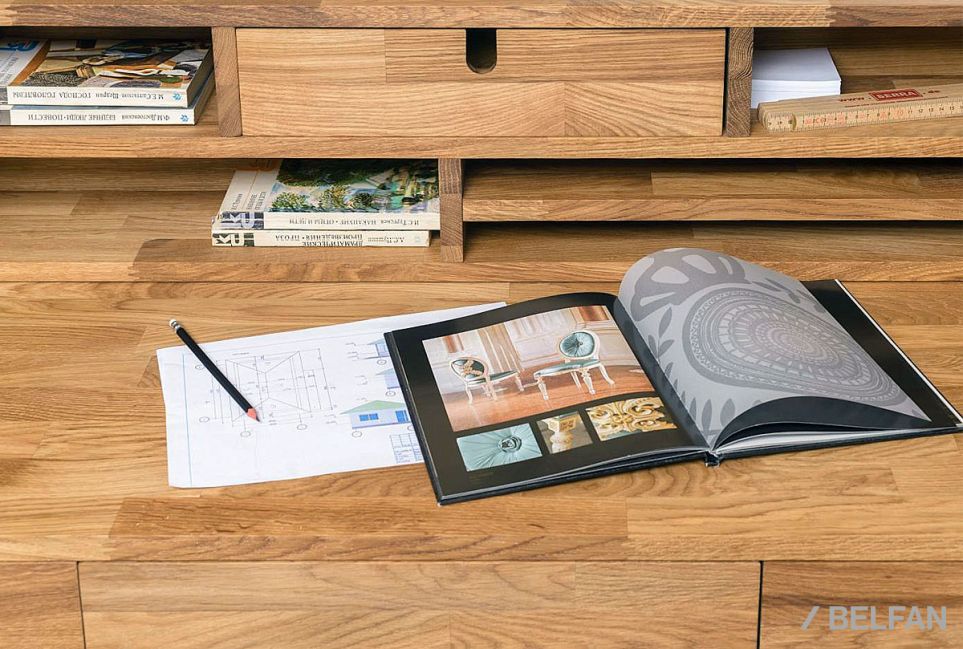 Стол письменный "Берген" Д массив дуба 7