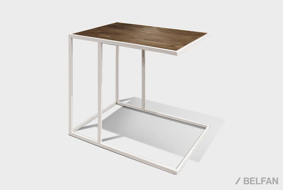 Стол кофейный "Арт" приставной массив дуба, металл 1