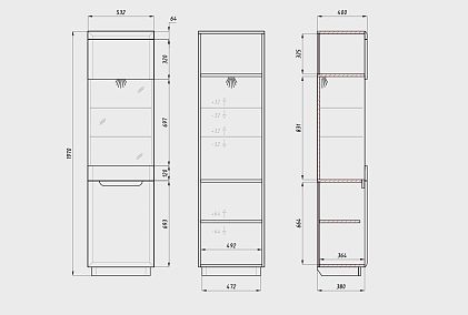 Витрина 1-но дверная "Бремен" (левая)