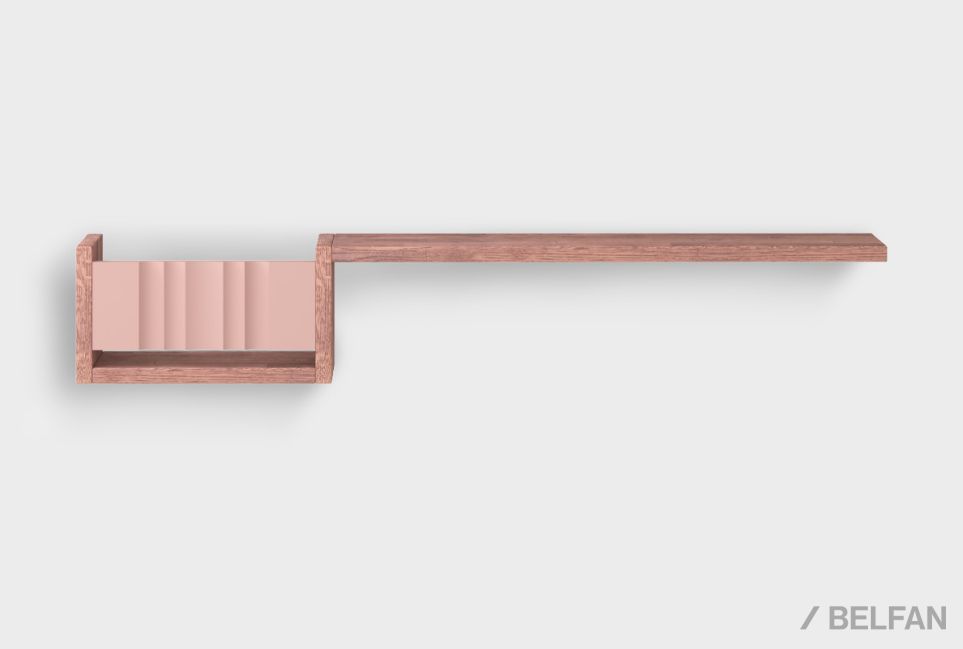 Полка с нишей "Меридиан" (левая) массив дуба, МДФ 1