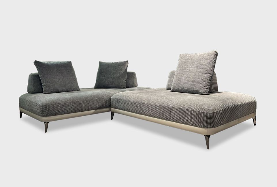 "Инфинити" диван модульный; нераскл.; 13+15; хром темный; 6007-9903+Unica Bison (гр. 2/БК)