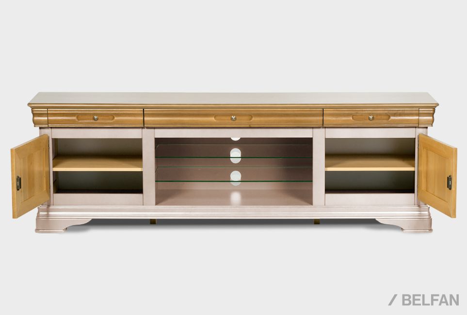 Тумба под ТВ "Оливия" массив и шпон ольхи 6