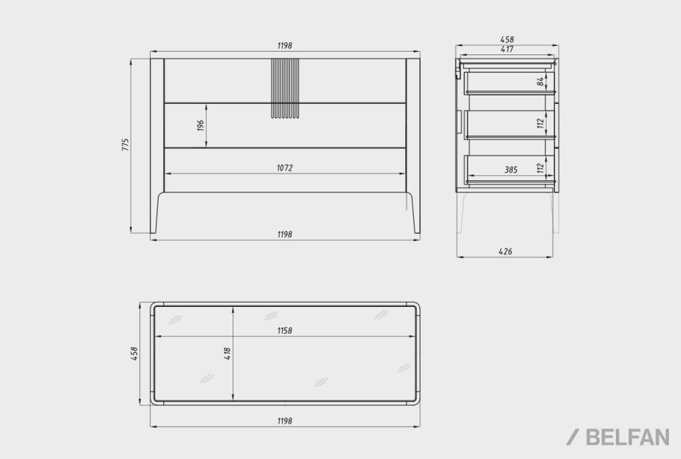 Комод "Бергамо" 3 массив дуба 6