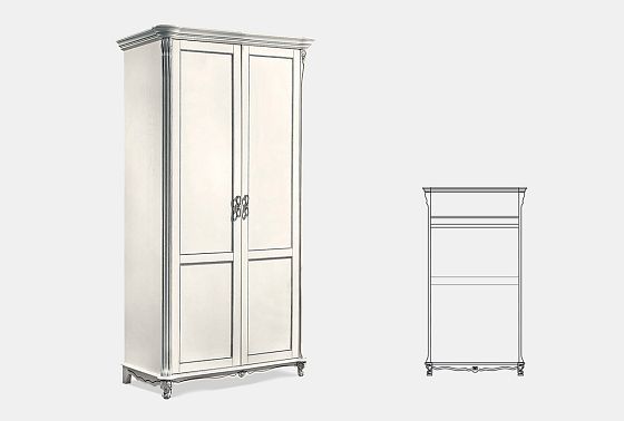 Шкаф 2-х дв. "Алези" без зеркала массив и шпон дуба 3