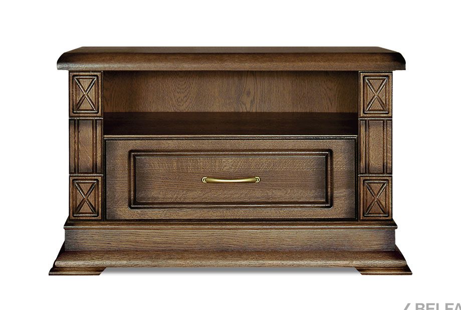 Тумба под ТВ "Верди Люкс ТВ1" массив и шпон дуба 1