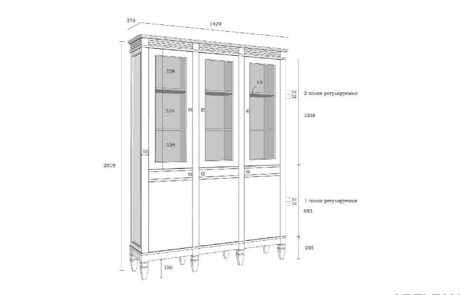 Стеллаж "Ольса" 303/300 массив сосны 4