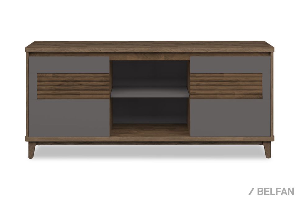 Тумба "Уоллстрит" 3 (с нишей) массив дуба, МДФ 1