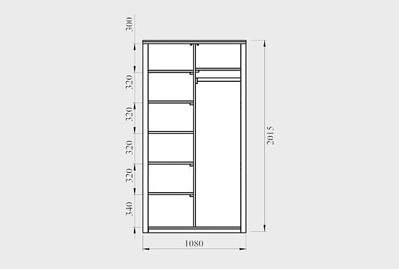 Шкаф для одежды 2-х дверный "Норд" массив дуба 8
